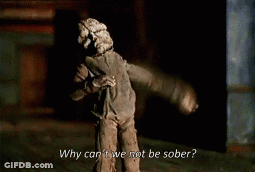 Creepy Doll Asking Why Can't We Not Be Sober GIF