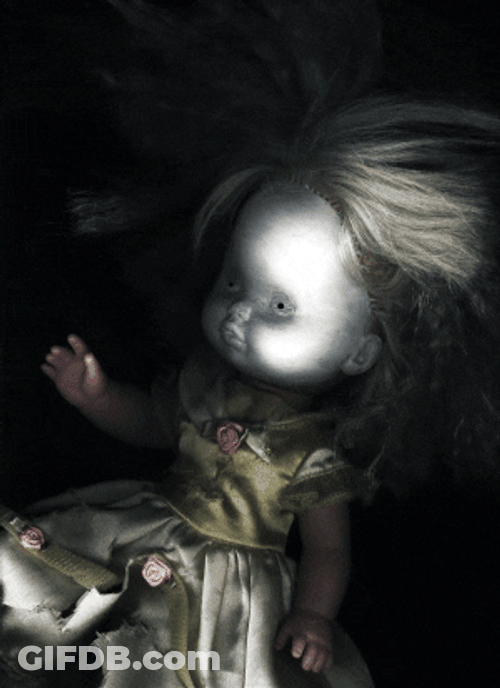 Creepy Doll With Red Eyes GIF