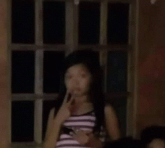 Creepy Girl Disappearing Video Clip GIF