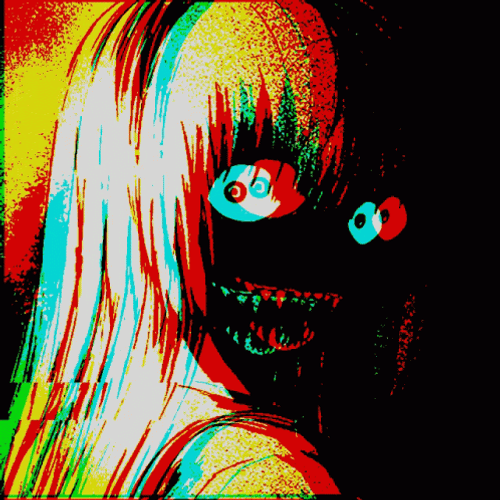 Creepy Glitching Phonk Smile GIF