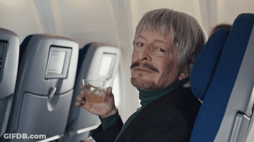 Creepy Guy On The Airplane GIF