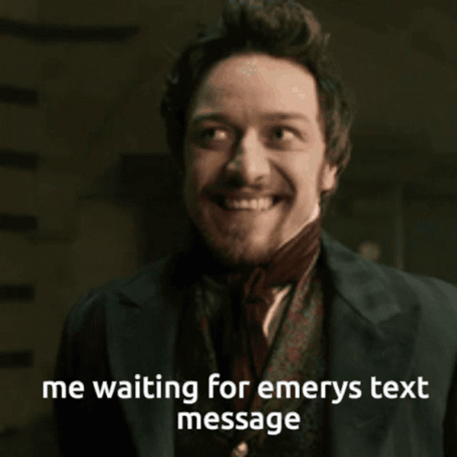 Creepy James McAvoy Waiting Text Message Meme GIF