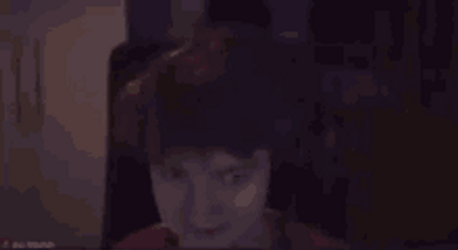 Creepy Kid Looking Around GIF