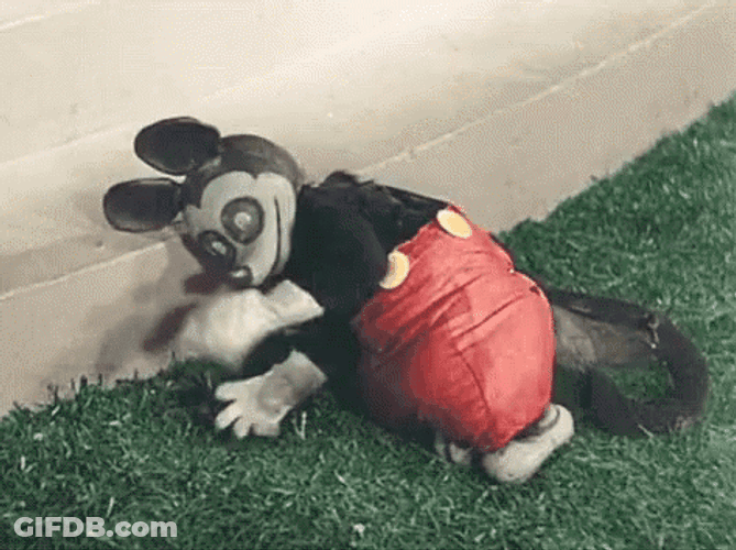 Creepy Mickey Mouse Mascot GIF