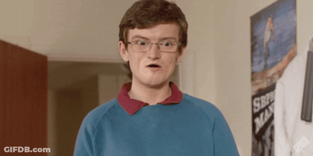 Creepy Nerd Eyebrows Raise GIF