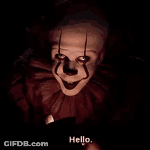 Creepy Pennywise Hello GIF