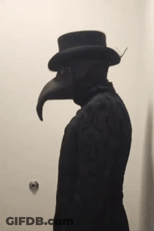 Creepy Plague Doctor Door GIF