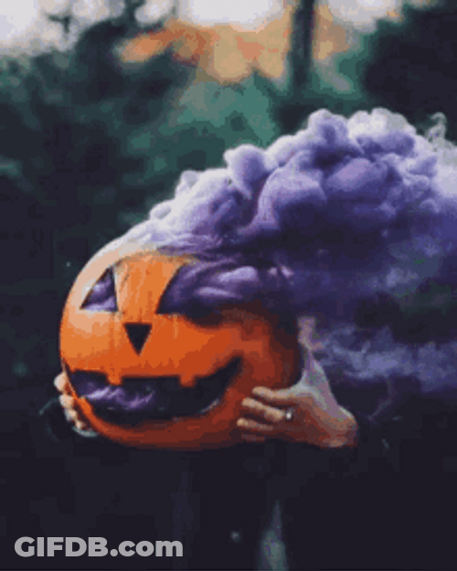 Creepy Purple Pumpkin Smoke GIF