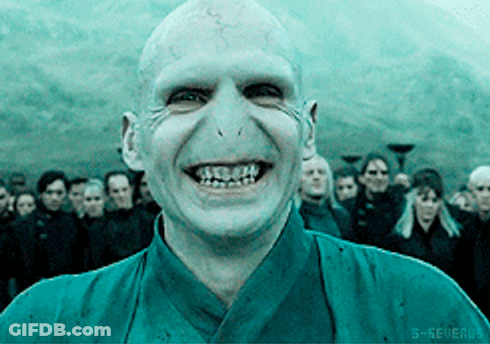 Creepy Smiling Lord Voldermort GIF