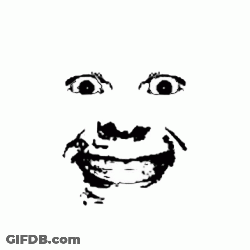 Creepypasta Face On White GIF
