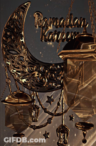 Crescent Moon And Lanterns Ramadan Kareem GIF