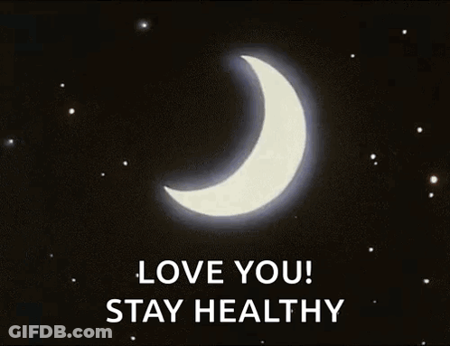 Crescent Moon Blue Light Love You! Stay Healthy GIF