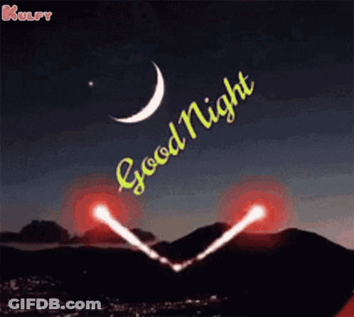 Crescent Moon Good Night GIF