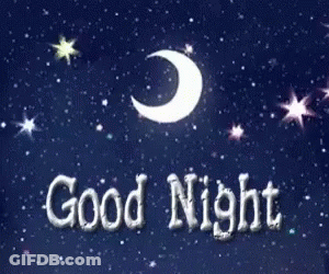 Crescent Moon Night Sky Saying Good Night GIF