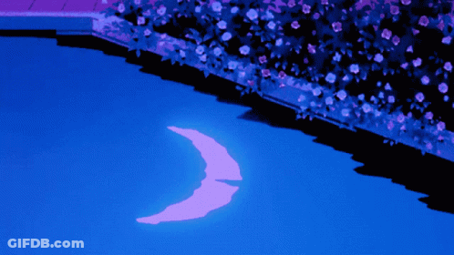 Crescent Moon Reflection In Water GIF