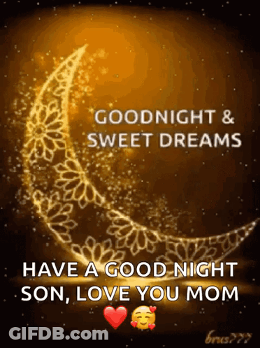 Crescent Moon With Goodnight And Sweet Dreams GIF