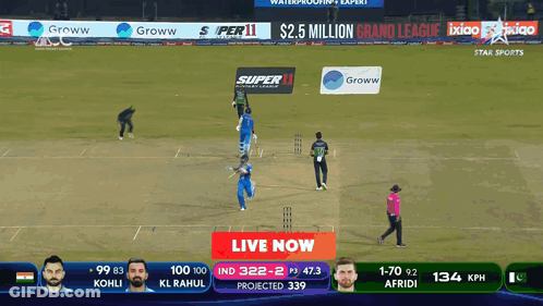 Cricket Game On Large Screen GIF