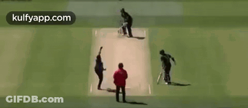 Cricket Game With Gillette Ad In Background GIF