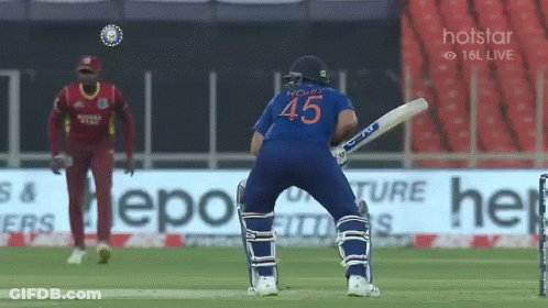 Cricket Player Number 45 On Field GIF