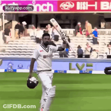 Cricket Player Running With Bat GIF
