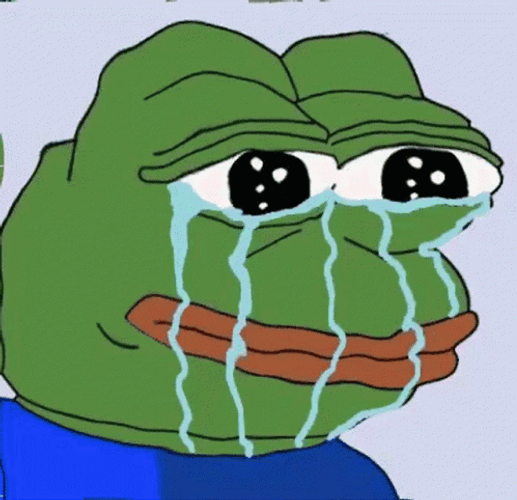 Cries In Tears Frog Meme GIF
