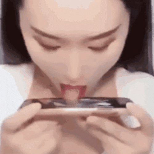 Cringe Phone Licking GIF