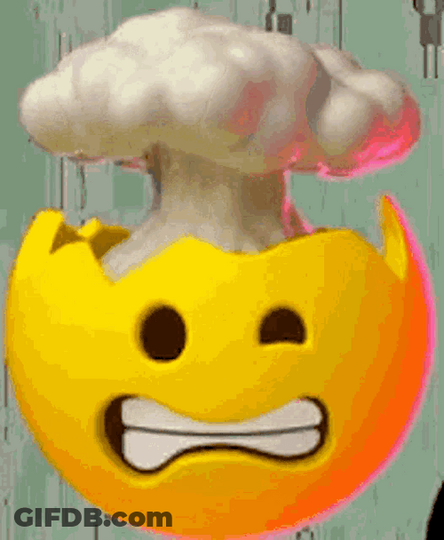 Cringe Smiling Emoticon Head Explode GIF