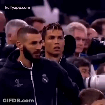 Cristiano Ronaldo And Benzema In Crowd GIF