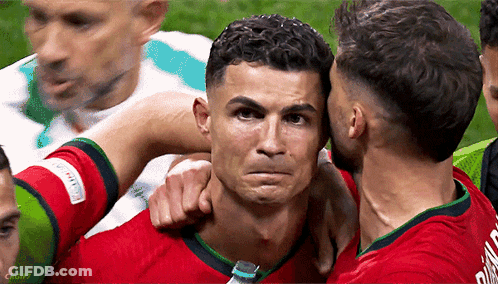Cristiano Ronaldo Hugged By Another Player GIF