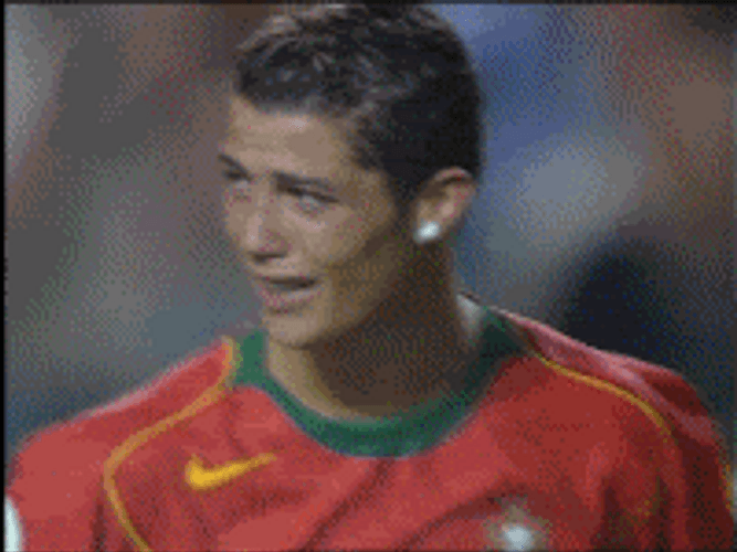 Cristiano Ronaldo Scoring A Goal Crying Pat In Head GIF