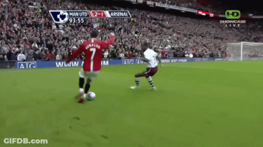 Cristiano Ronaldo Scoring A Goal Guarding Ball GIF