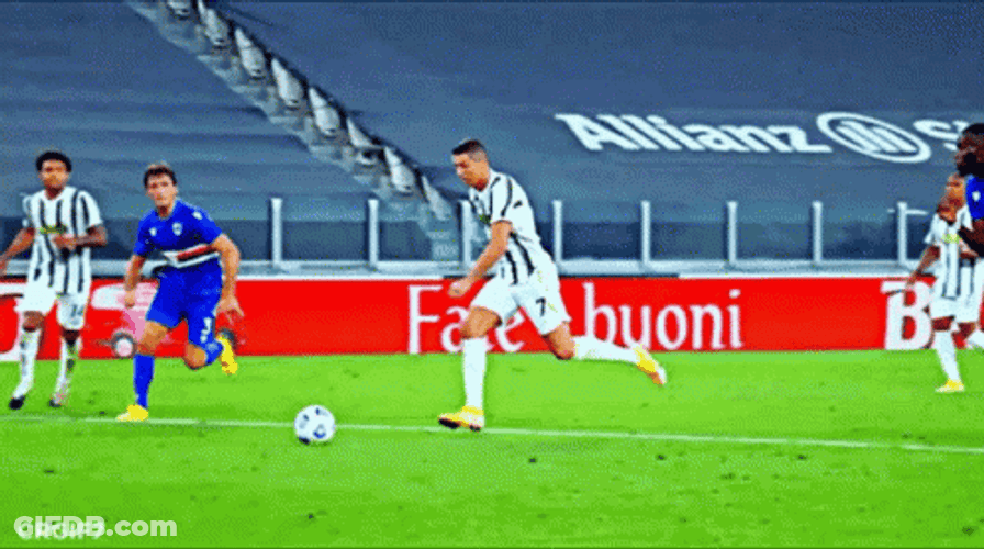 Cristiano Ronaldo Scoring A Goal Kick Yellow Shoes GIF