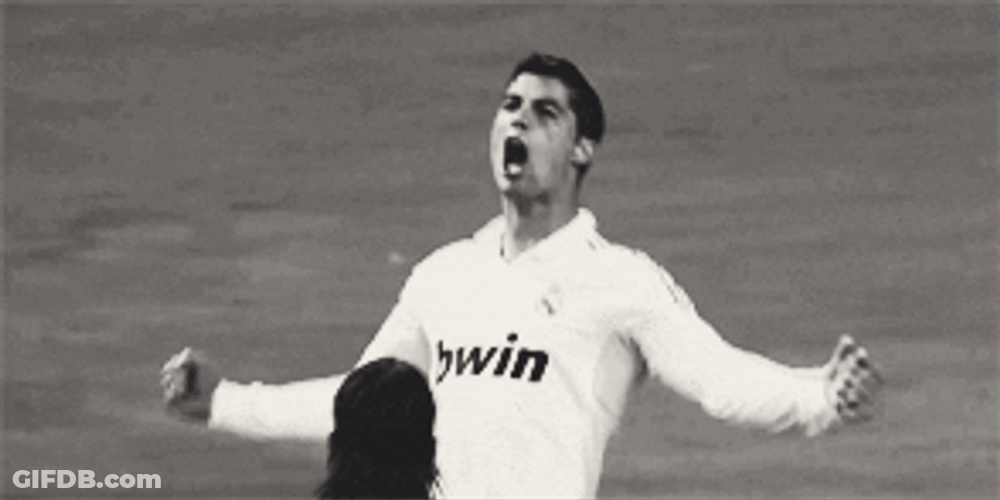 Cristiano Ronaldo Scoring A Goal Screaming Proudly GIF