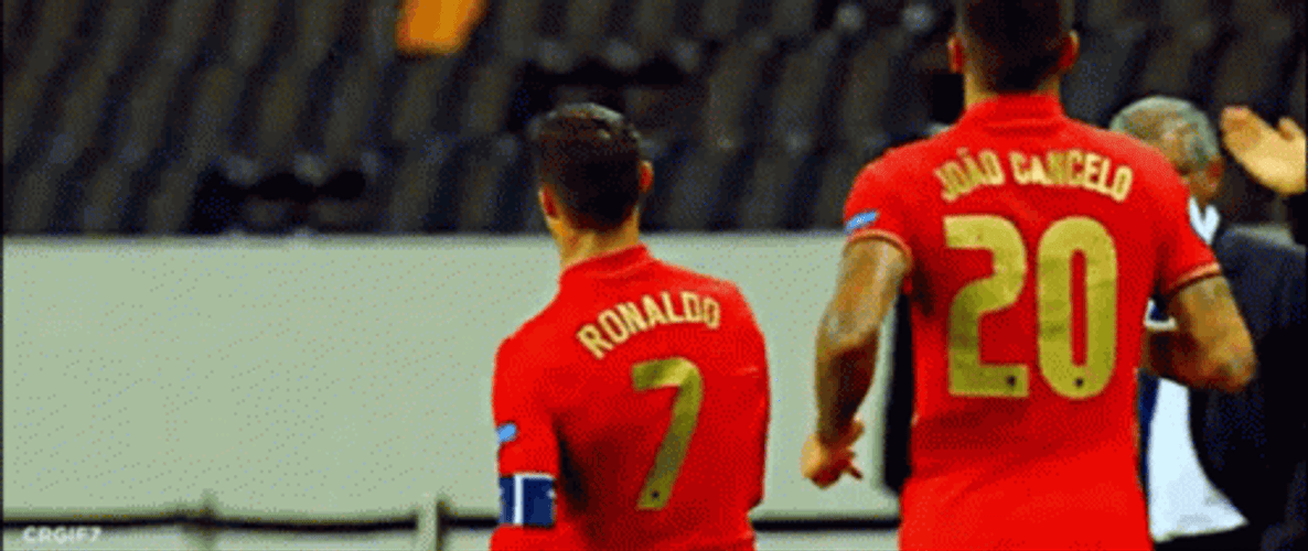 Cristiano Ronaldo Siu Jump Crimson Jersey GIF