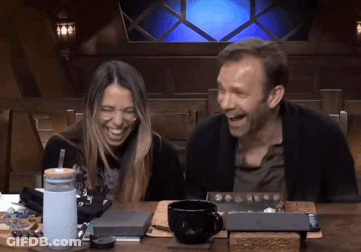Critical Role Laura Bailey Travis Laughing GIF