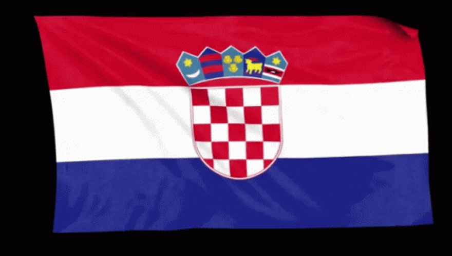Croatia Flag Black Background Waving GIF