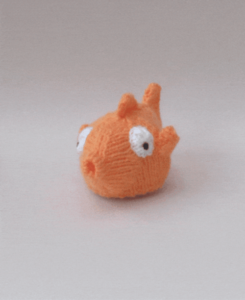 Crochet Goldfish 360 Degree View GIF