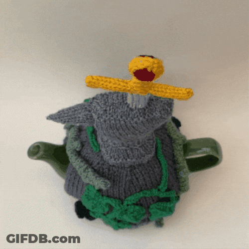 Crocheted Anvil Sword Display GIF