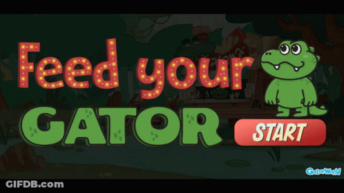 Crocodile Cartoon Saying Feed Your Gator GIF