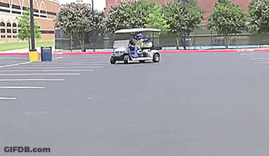 Crocodile Driving A Golf Cart GIF