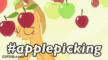 Crocodile Holding Apples Saying Let's Go Apple Picking GIF