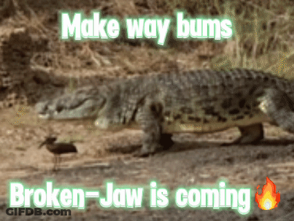 Crocodile Make Way Bums Broken-Jaw Is Coming GIF