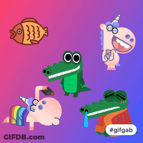 Crocodile Unicorn Fish And Duck GIF