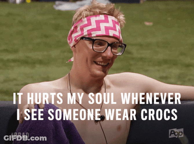 Crocs Hurts My Soul I Hate Crocs Funny GIF
