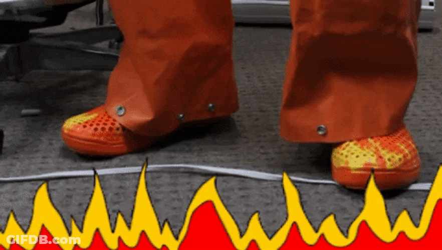 Crocs Orange And Yellow Fire GIF