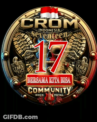 Crom Indonesia Seventeen Logo With Skull GIF