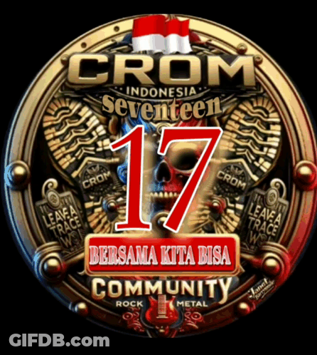 Crom Indonesia Seventeen Skull And Number 17 Logo GIF