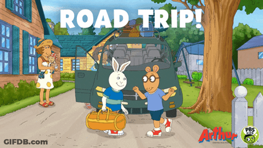 Cross Country Cartoon Road Trip GIF