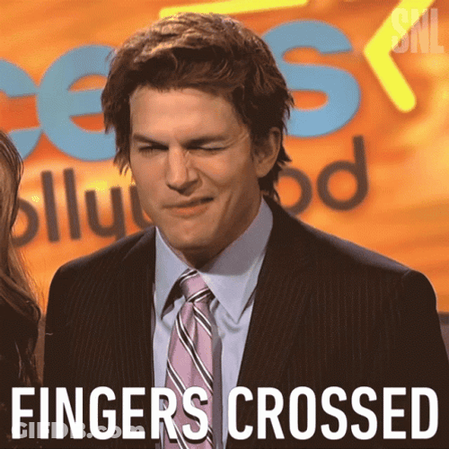 Cross Fingers Ashton Kutcher GIF