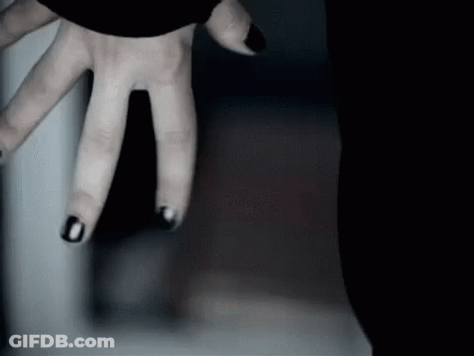 Cross Fingers Black Nail Cutics GIF